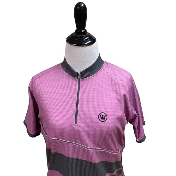 Canari Women's L Large Cycling Shirt Short Sleeve Water Bottle Pocket Reflectors - Picture 2 of 7